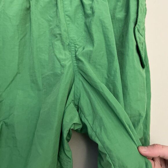 Bershka Green Baggy Parachute Pants Small Women Tech Joggers Streetwear Blogger - Picture 9 of 16
